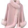 Winter Clothing Country Celebrity Style Imitation Fox Fur Medium and Long Coat Women's Wool Cloak Thickened Coat