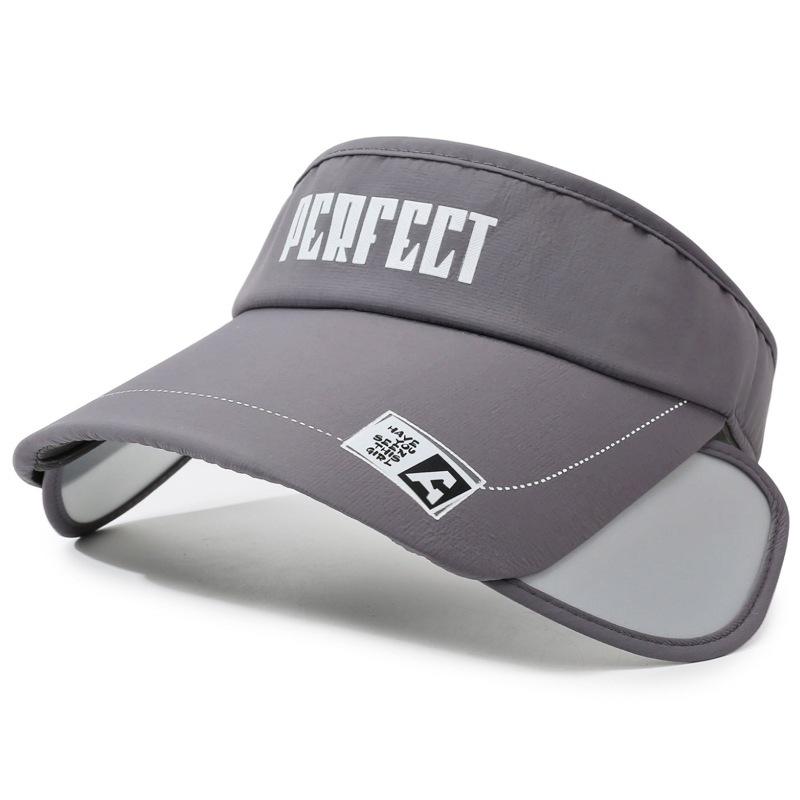 Summer sun protection visor hat women running outdoor sports brim empty top hat men's casual cycling versatile telescopic