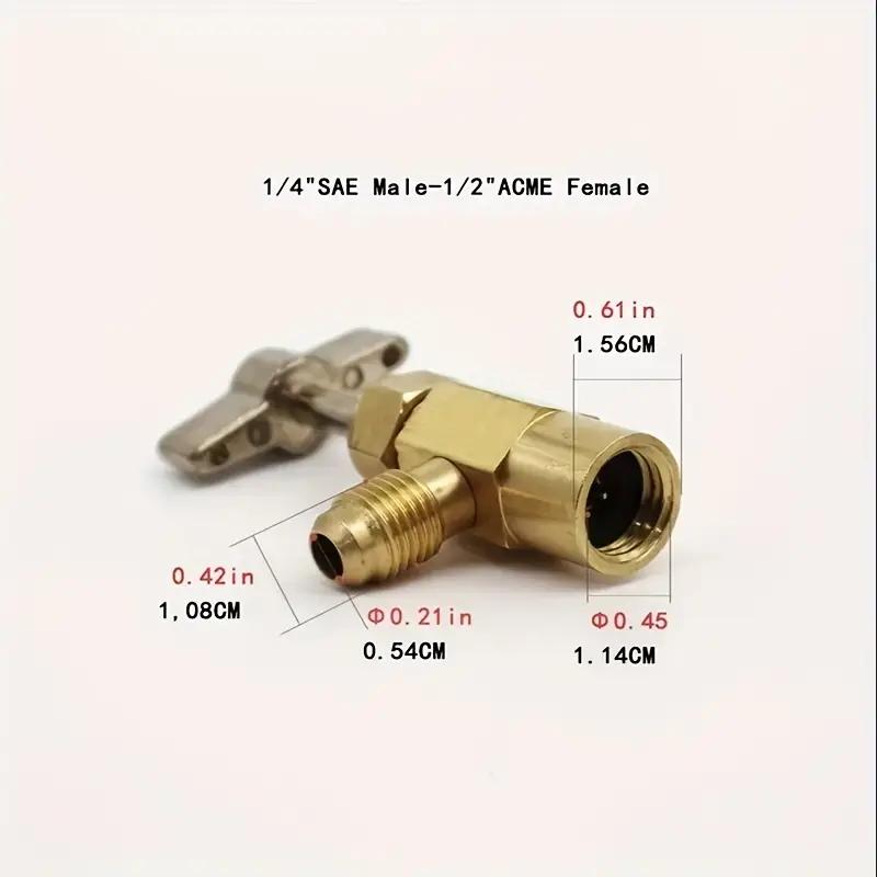 Air Can Tap Valve For Car A/C & Refrigerator Self-Piercing Bottle Opener Adapter With 1/4" Flare Port R-134a Refrigerant Cans