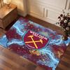West Ham United Football Print Crystal Velvet Rug, Comfortable Water Absorbent Non Slip Indoor Floor Carpet