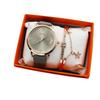 Moon Pattern Women's Bangle & Quartz Watch Set - 2pcs Fashion Combo