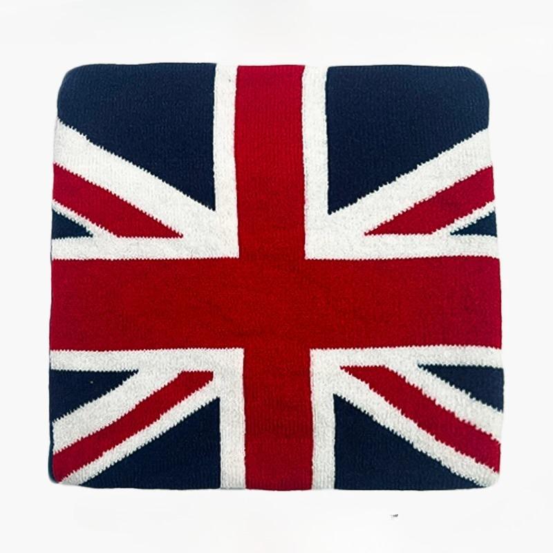 Autumn Winter Street Style UK Union Jack Jacquard Knit Beanie Unisex Warm Cold Weather Hat Fashion Personalized Cuffed Skull Cap