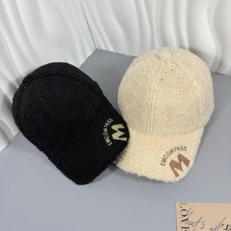 Embroidered Letter Winter Baseball Cap - Adjustable, Warm & Cozy with Soft Fleece Lining, Hand-Washable Polyester - Perfect for Outdoor Activities