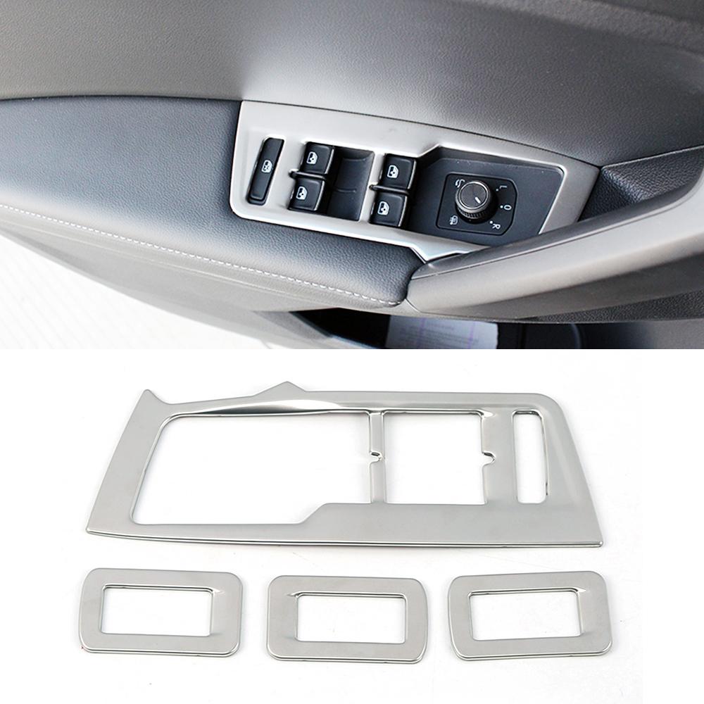 Für Volkswagen VW Tiguan MK2 2017- Edelstahl Innenzubehör Mittelkonsole mattsilberne Dekoration