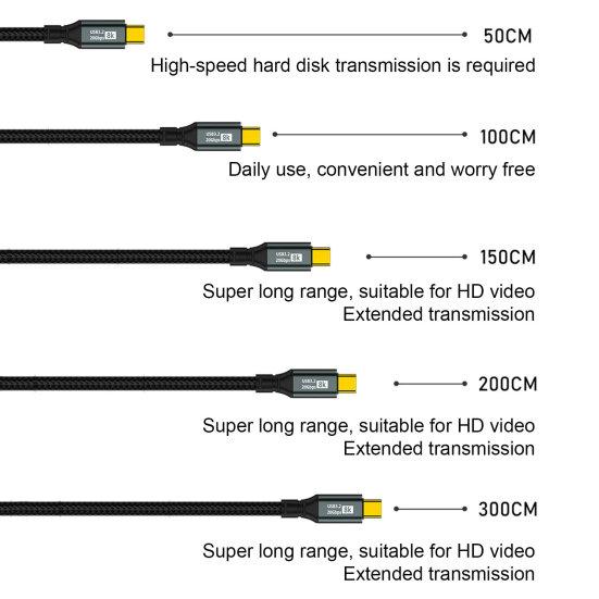 Cavo Doppio Tipo-C Ricarica Rapida PD 100W Uscita Stabile ad Alta Corrente Compatibile HD 8K Cavo di Ricarica per Trasmissione Dati Rapida