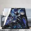 Flins Genshin Impact Girl Dinner Fuzzy Blanket Game Cartoon Novelty Throw Blanket for Home Cm Soft