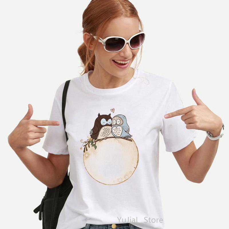 Akvarel Korela Papoušek Bird Print Dámské tričko Legrační avokádové tričko Femme Harajuku Kawaii Clothes Bílé tričko Žena