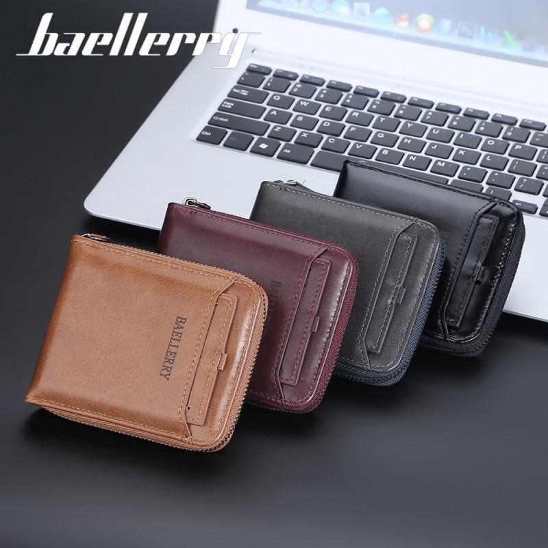 Wallet Men's Short Retro Multi Slot Zipper Youth Driver's License Bag
