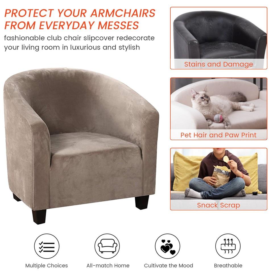 Club Chair Cover Stretch Armchair Slipcover Bar Living Room Tub Protector Cover