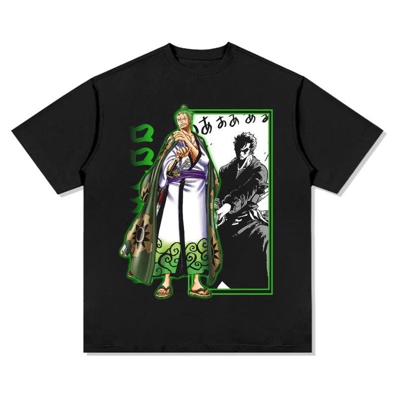 One Piece Roronoa Zoro TShirt Men Women Crew Neck Cotton Breathable Casual Streetwear Short Sleeve Graphic Tee High Quality