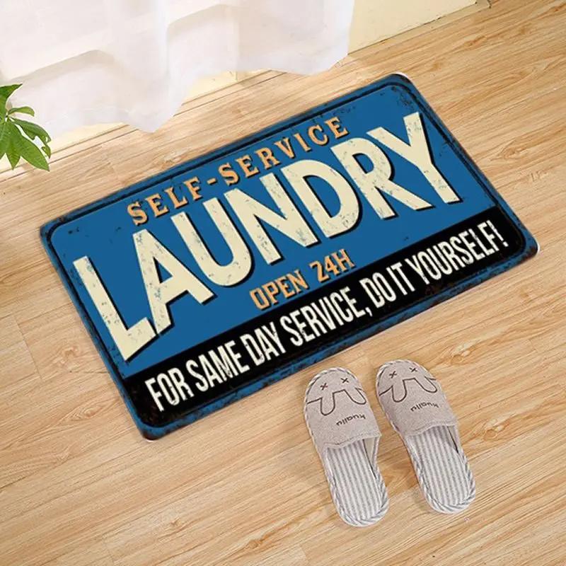 Laundry Room Printed Carpet Non-Slip Soft Entryway Foyer Bedroom Entrance Doormat Laundry Room Floor Mats Home Decoration