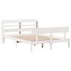VidaXL Cadre de lit avec tête de lit blanc 160x200 cm bois pin massif, lit, mobilier de chambre à coucher, lit en bois, lit 3306624