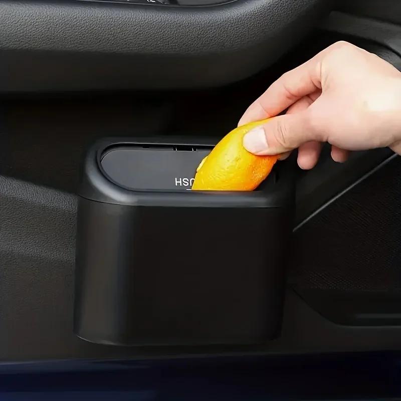1pc Car-Mounted Trash Can - Mini Garbage Bin & Storage Box for Auto Organization (Essential Accessory)