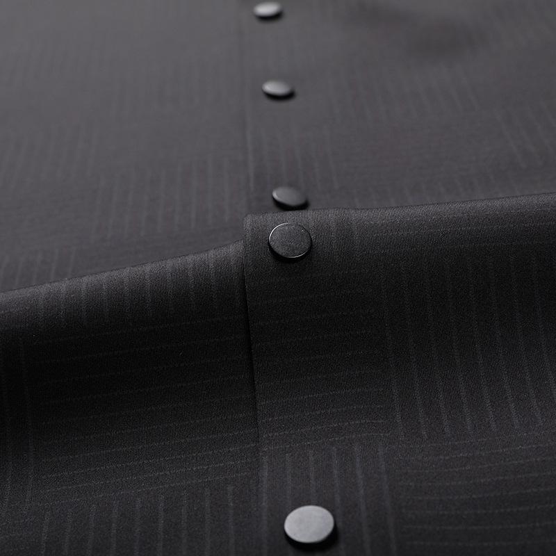 Autumn and Winter Men's Long-sleeved Fleece Shirt with Lapel Casual Form-fitting Striped Shirt for Men