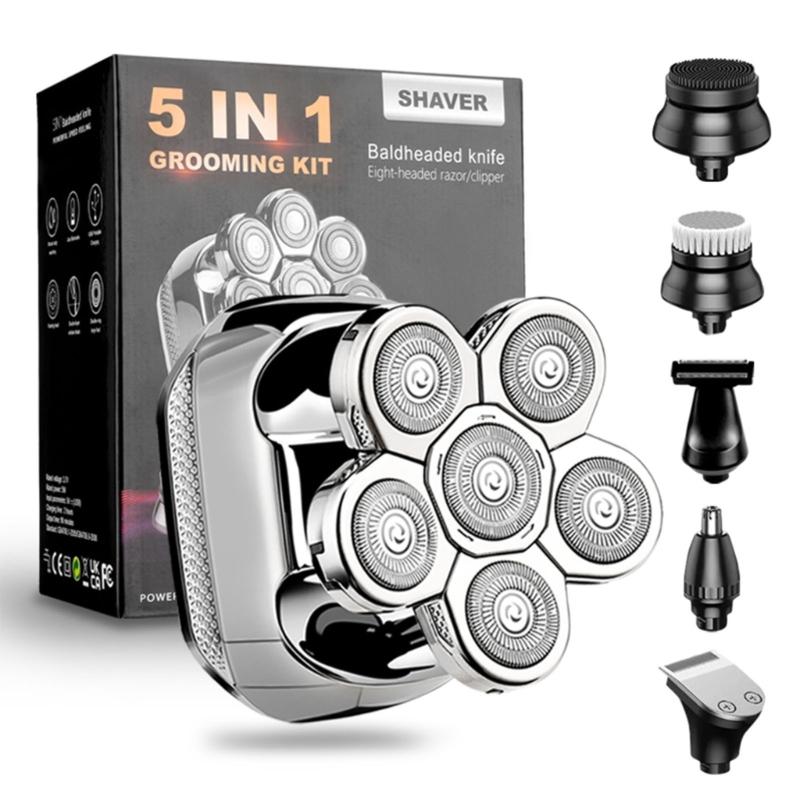 Multifunctional Bald Head Shaver 5 in 1 Electric Razors Head Shavers for Bald
