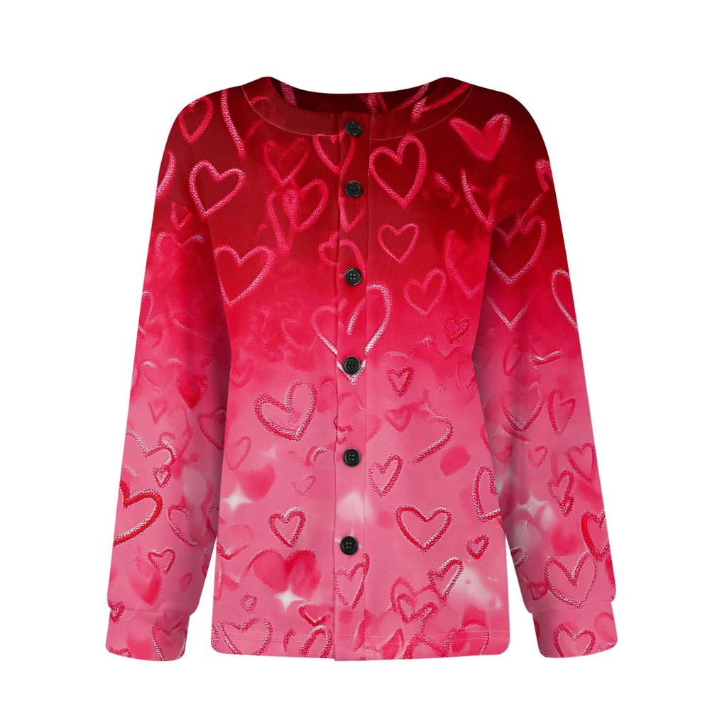 Women's Fashion  Long Sleeve Warm Knit Print Coat Top