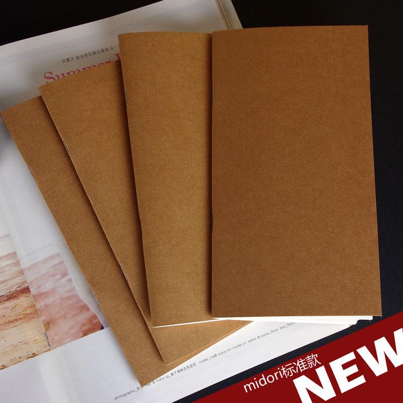 Standardowy notes podróżny, 21x11, Strony z papieru kraftowego zszywane siodłowo