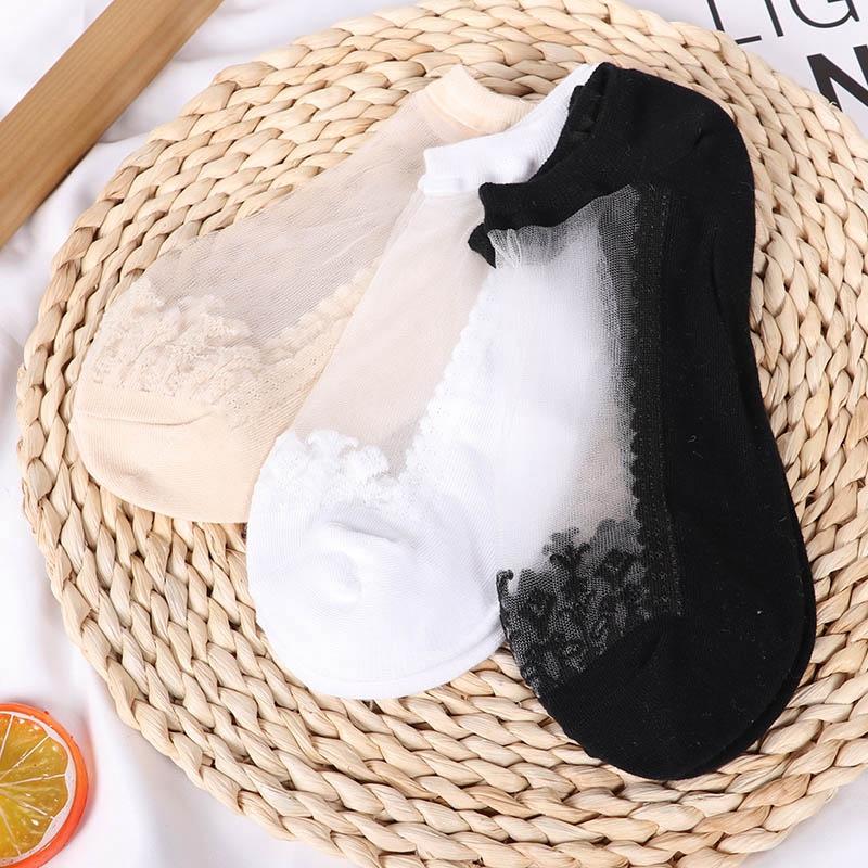 3 Pairs New Elegant Women Girls Cotton Comfortable Solid Dot Spring Summer Wear Low Ankle Invisible Elastic Short Socks
