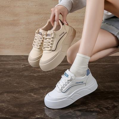 Primavera 2025 nuevo versión coreana ins transpirables zapatillas blancas pequeñas para mujer de caña baja casual zapatillas de skate plataforma zapatillas muffin GT8806
