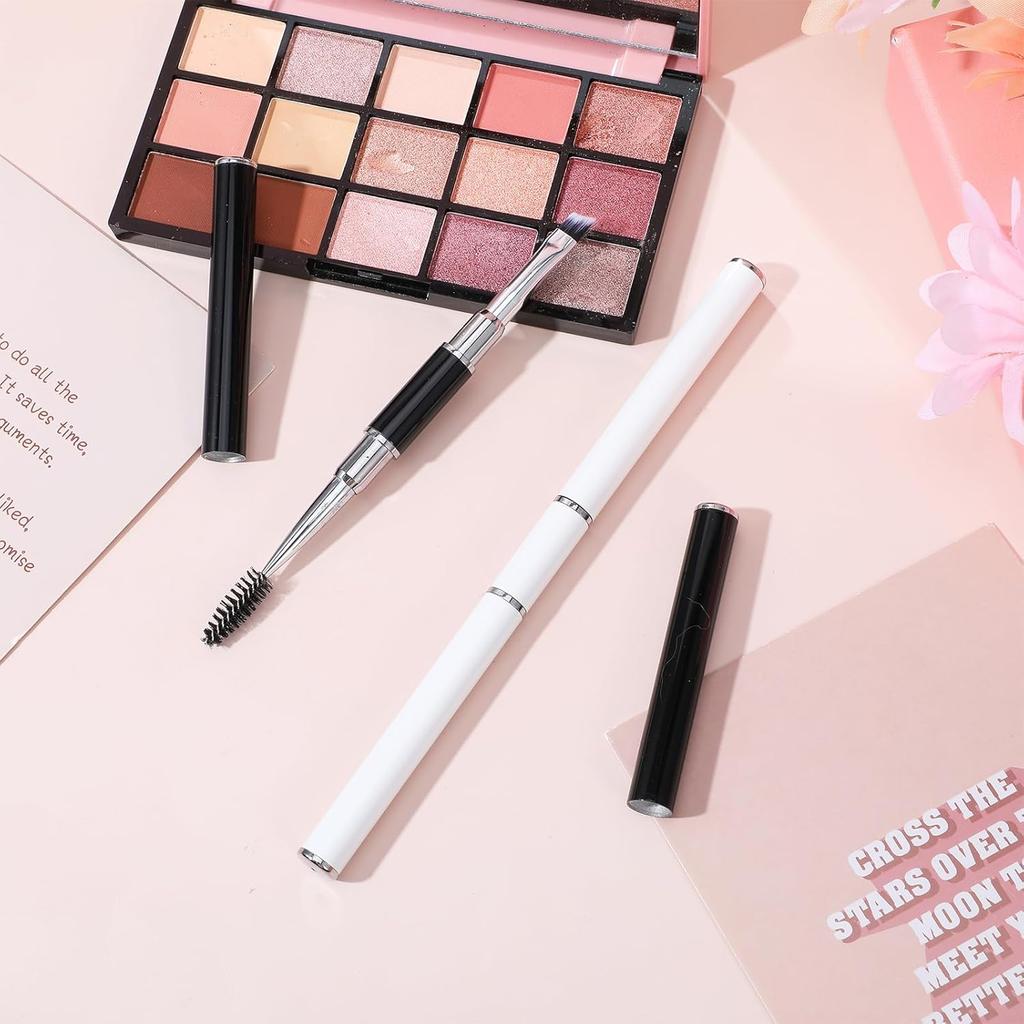 Eyebrow Brush for Women, 2 Pieces Eye Lash Brush Dual-Ended Angled Eyeliner Mascara Brushes Professional Eyebrow Spoolie Brushes Tool for Women Girls