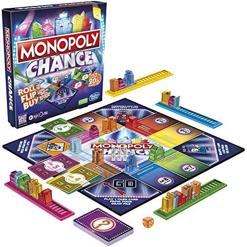 Monopoly Board Game of Chance for Adults and Kids | Fast-Paced Family Party Game | Ages 8+ | 2-4 Players | 20 Minutes Average (Amazon Exclusive)