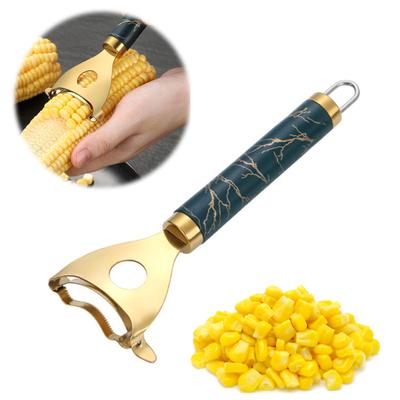 Corn Peeler Rust-Proof Corn Cob Stripper Tool Cutter Comfortable Grip Corn Thresher Quick Peeling Kitchen Gadget