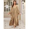 Polyester Gold Fake Loose Large Size Long Dress Beach Jacket Dress Long Dress