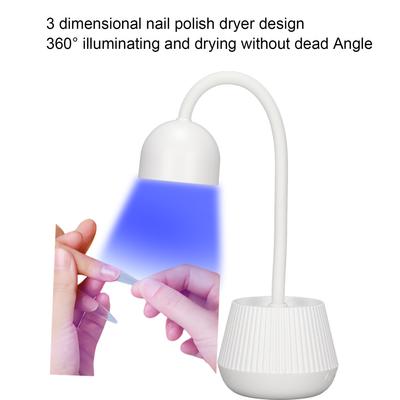 24W Nail Polish Curing Lamp 365nm 405nm 360° Rotatable Gooseneck USB Plug-in Nail Gel Dryer White