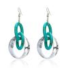 Geometric Color Matching Earrings Women's Round Ring Pendant Multi Ring Exaggerated Earrings