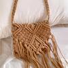 New Casual Handmade Crochet Braid Fringed Bag Women Tassel Knitted Handbag Female Beach Bohemian Shoulder Messenger Bag