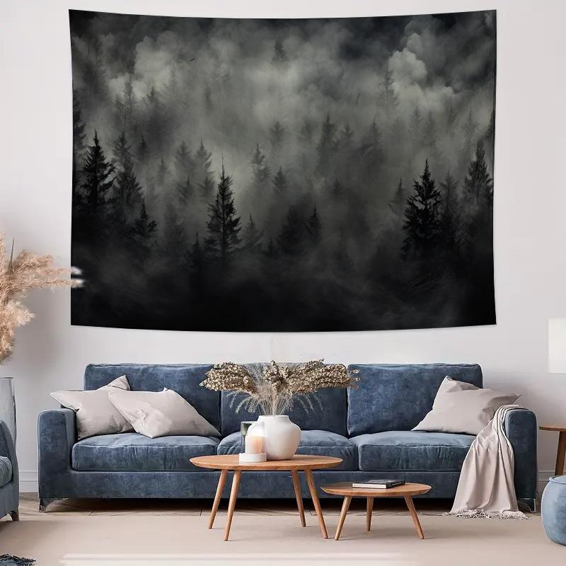 Mysterious Forest Mist Tapestry Art Decor for Bedroom Living Room 74x94cm(29x37in)