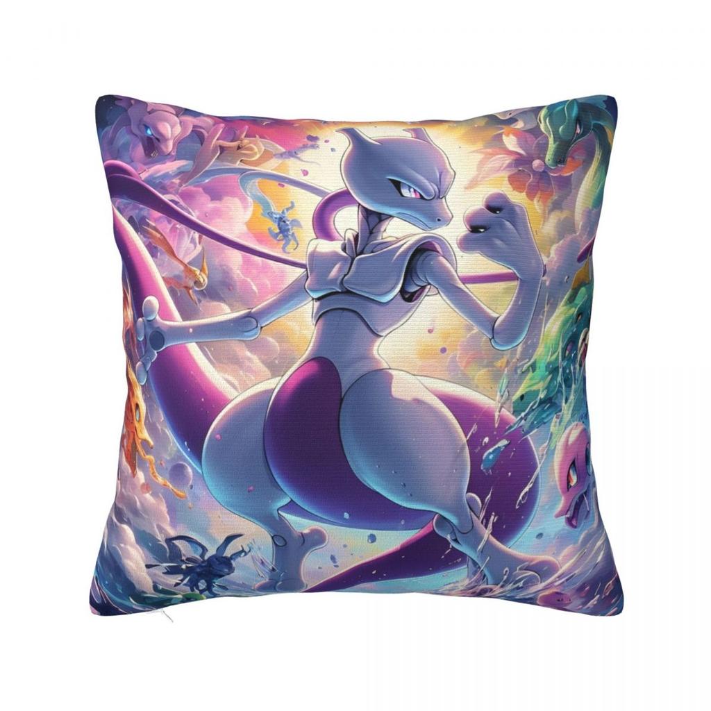 Japan Pokemon Mewtwo Cool Pillow Cover Soft Pillow Case Cushion Cover Morden Design Pillowcases For Chair Sofa Home Decoration