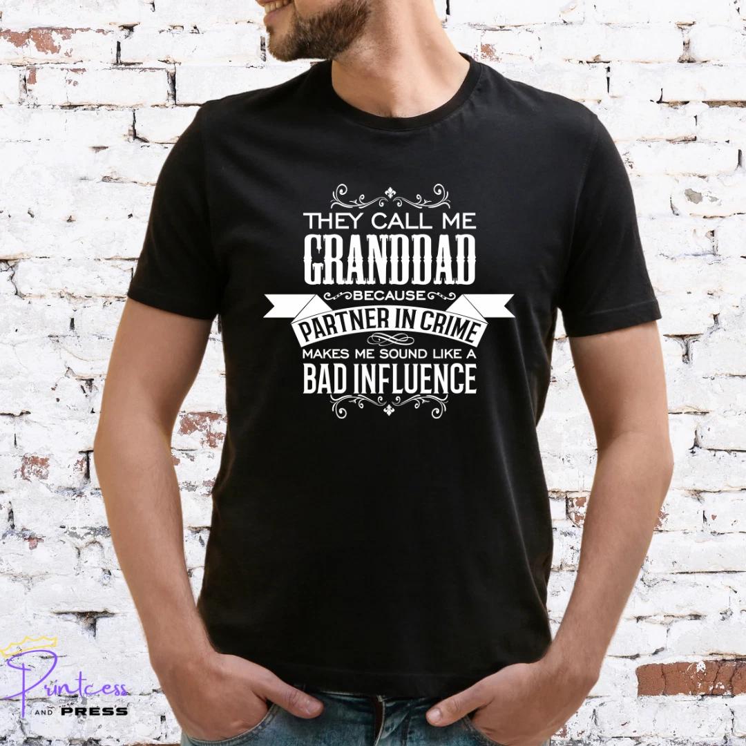 GRANDAD, PARTNER IN CRIME T-SHIRT, Gift for him, GRANDPA, XMAS, Various colours S