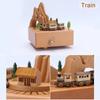Carousel Music Box Wooden Christmas Ornament Rotary Train Musical Box Home Decoration Accessories For Birthday Gifts Valentine'