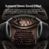 360° Surround Sound Wireless Headphones Noise Reduction Bluetooth 5.4 Headsets Sports Gaming Earphones Music Player with HD Mic