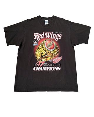 Vintage 90’s Detroit Red Wings Stanley Cup 1997 Champions T Shirt Size XL