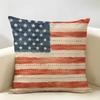 Polka Dot American Flag Cushion Cover Durable Hypoallergenic Organic Linen Pillow Cover Short Size Washable SkinFriendly