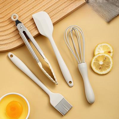 Household Silicone Baking Four-piece Set Non-stick Multifunctional Spatula Whisk High Temperature Resistant Food Clip Oil Brush