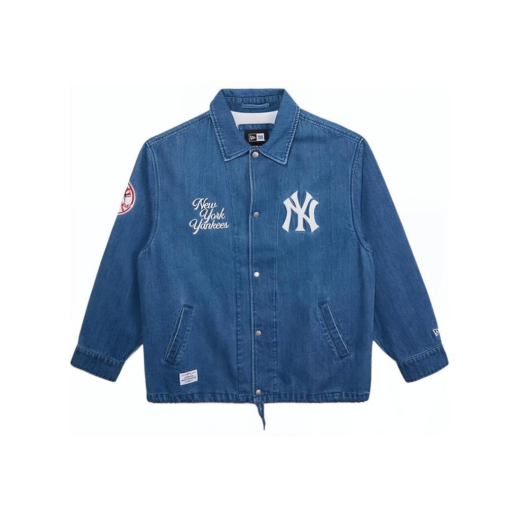 New Era SS25 Logo Embroidered Single-Breasted Long Sleeve Denim Jacket Unisex jackets 14536454