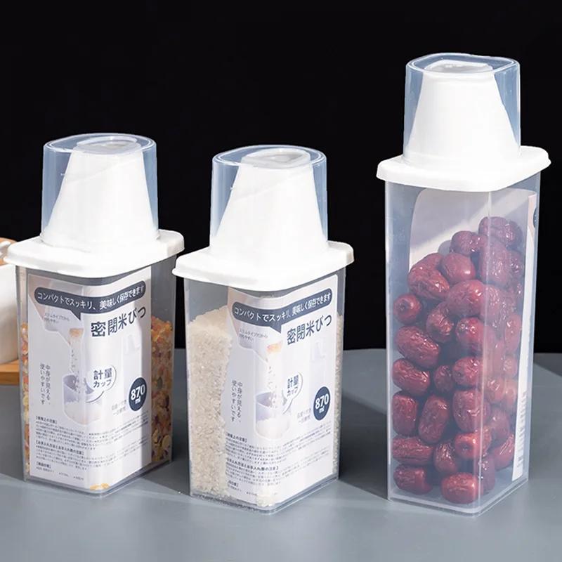 1PC Japanese Style Grain Jar Kitchen Insect Proof and Moisture-proof Storage Box for Sealed Storage of Miscellaneous Grains