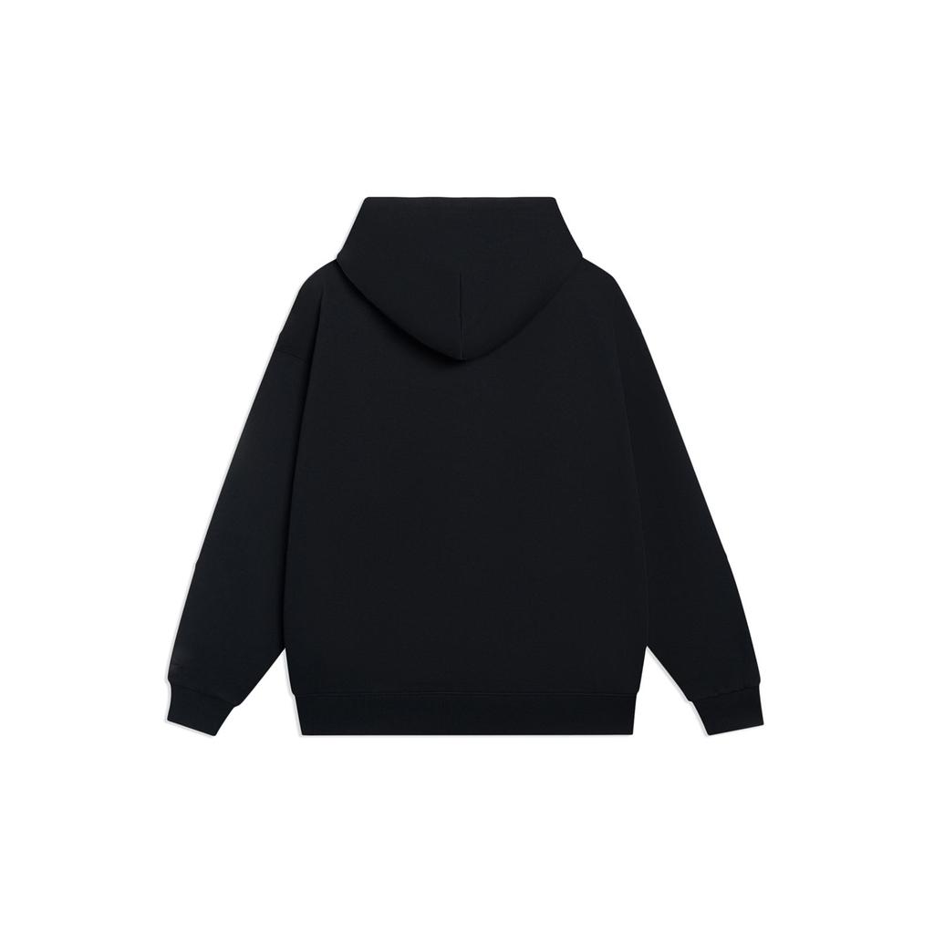 Li-Ning Sports Fashion Series Embroidered Logo Loose Hoodie Unisex Hoodie Black AWDR498-11