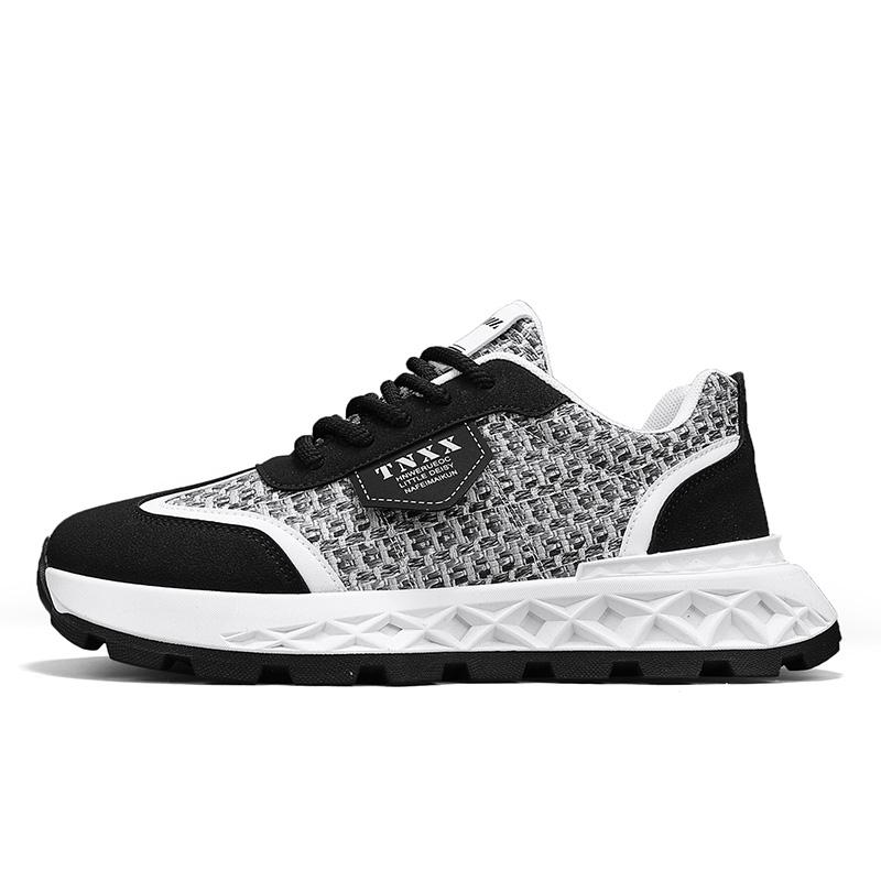 

Дизайнерская дышащая спортивная обувь, толстые мужские кроссовки для ходьбы, легкие нескользящие кроссовки, новая модная повседневная обувь 44 чёрный