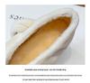 2025 Winter Girls' Furry Shoes: V-Neck Cotton Clogs with Fleece Lining, Soft Sole Moccasins, Warm Korean Style for Outdoor Wear