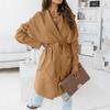 Women's Fashion Leisure In Long Temperament Long Sleeve Cardigan Wool Coat
