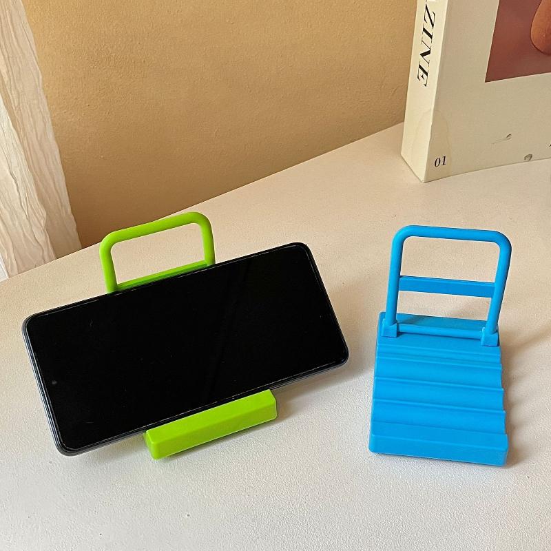 Durable Detachable Phone Stand Trolley Design Plastic Desktop Holder Universal Fit for All Smart Phones Under 7 Inches