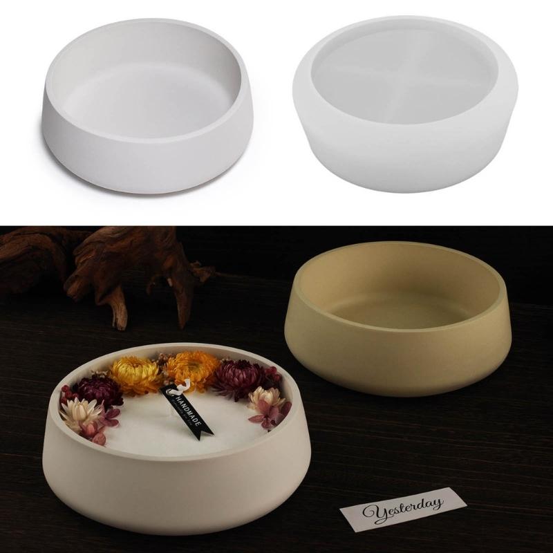 Concret Bowl Mold Candle Container Bowl Molds Pen Holder Gypsum Mould Flowerpot Cement Mold DIY Exploy Resin Molds Home