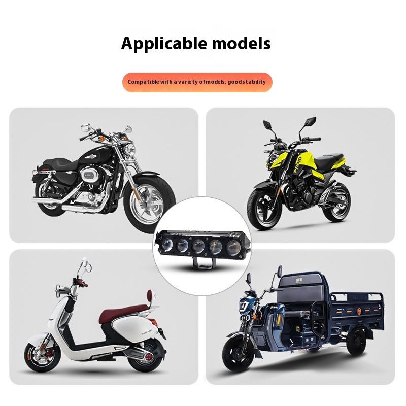 Motorrad weiß und gelb zweifarbig Fünf-Punkt-Scheinwerfer LED extern Pflasterung kleine Kanone super starkes Licht Linse Elektro ve