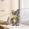 Decorazioni Appese Gatto di Cristallo Scultura Acrilica/ Statua Gatto da Tavolo per Finestre di Casa e Decorazioni per Feste, Decorazione Quattro Stagioni