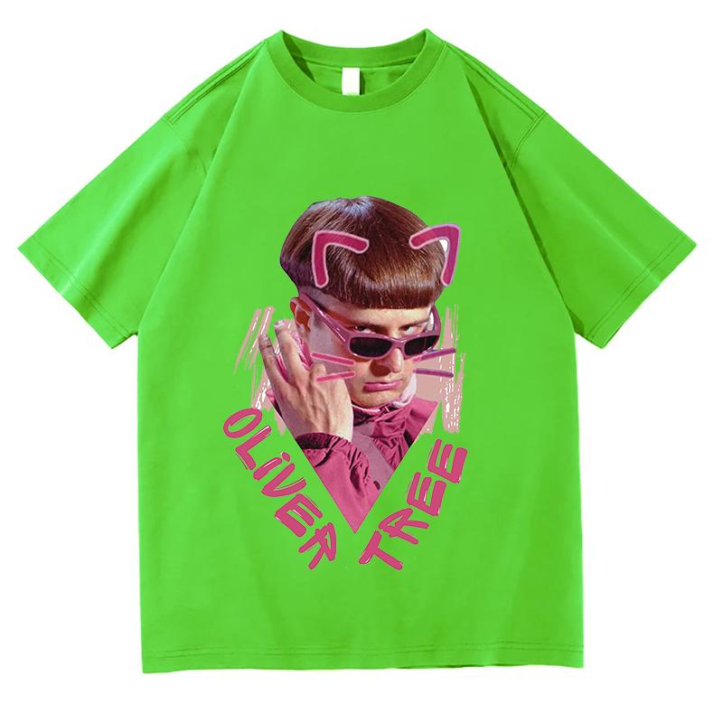 Oliver Tree Druck Baumwolle T-Shirts 2026 Retro Pop Konzert Unisex Unisex Fans T-Shirts Musikfan Geschenk Kurzarm Ästhetisch Harajuku Oberteile
