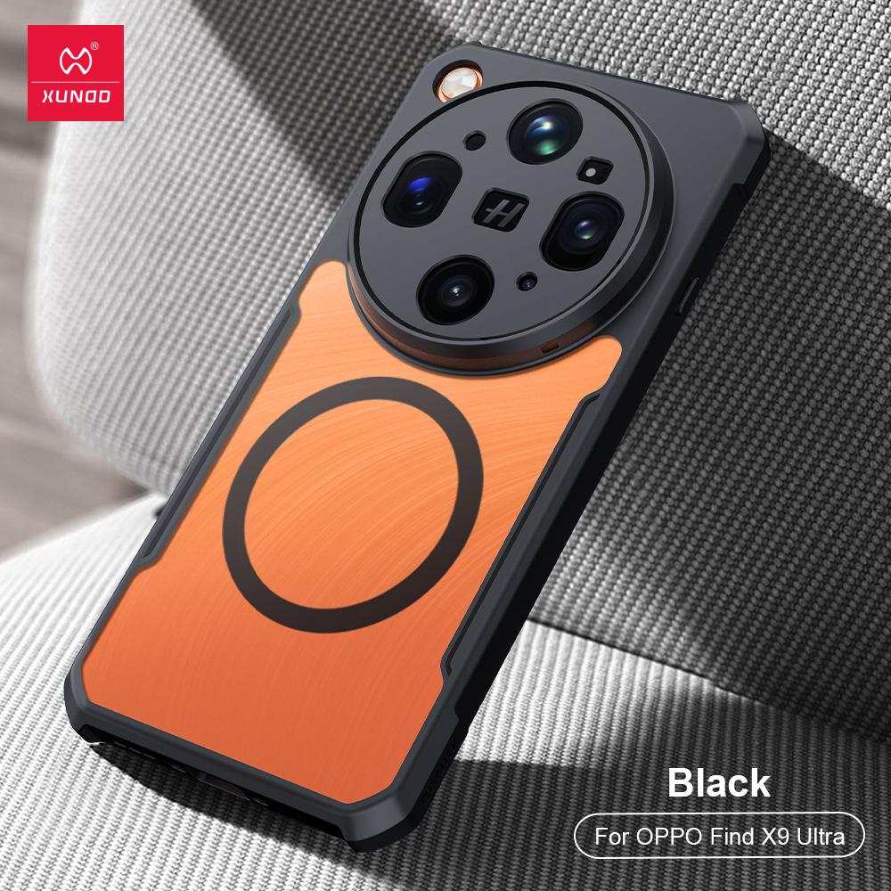 For OPPO Find X9 Ultra Casing XUNDD Shockproof Protective Case Matte Transparent Phone Cover With Magnetic Ring For OPPO Find X9 Ultra чёрный